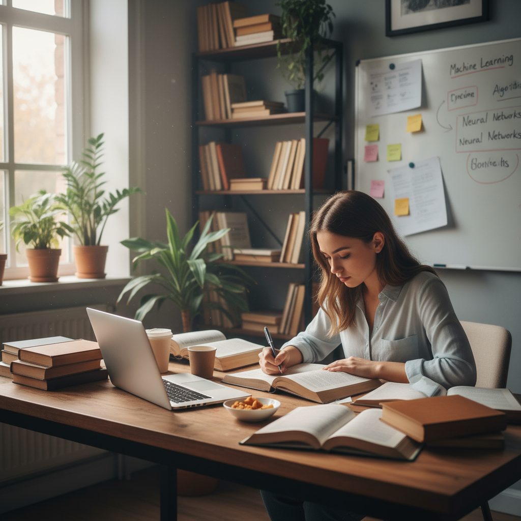 Student studying