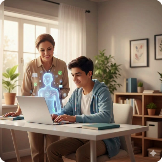 Student learning with an AI tutor